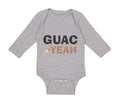 Long Sleeve Bodysuit Baby Avocado Guag Yeah! Guacamole Boy & Girl Clothes Cotton