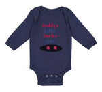 Long Sleeve Bodysuit Baby Daddy's Little Surfer Surfing Dad Father's Day Cotton - Cute Rascals