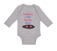 Long Sleeve Bodysuit Baby Daddy's Little Surfer Surfing Dad Father's Day Cotton - Cute Rascals