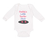 Long Sleeve Bodysuit Baby Daddy's Little Surfer Surfing Dad Father's Day Cotton - Cute Rascals