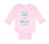 Long Sleeve Bodysuit Baby How Does Aunt and Uncle Sound Pregnancy Announcement - Cute Rascals