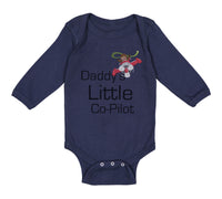 Long Sleeve Bodysuit Baby Daddy's Little Co Pilot Plane Flying Dad Father's Day - Cute Rascals
