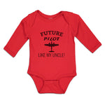Long Sleeve Bodysuit Baby Future Pilot like My Uncle Boy & Girl Clothes Cotton - Cute Rascals