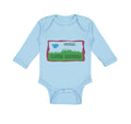 Long Sleeve Bodysuit Baby Future Lawn Mower Picture of A Blue Bird Cotton