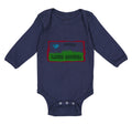 Long Sleeve Bodysuit Baby Future Lawn Mower Picture of A Blue Bird Cotton