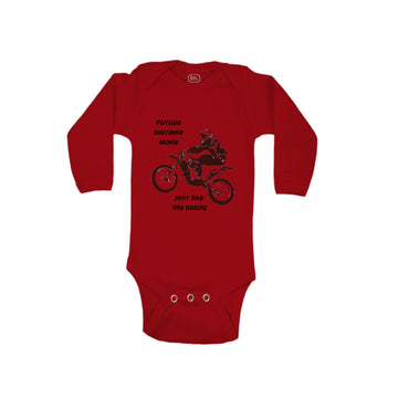 Long Sleeve Bodysuit Baby Future Dirt Bike Rider Just like My Daddy B Cotton