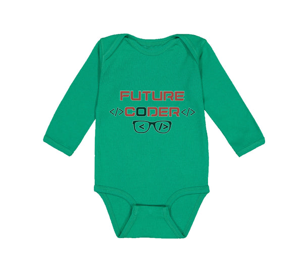 Long Sleeve Bodysuit Baby Future Coder Geek Coding Boy & Girl Clothes Cotton - Cute Rascals