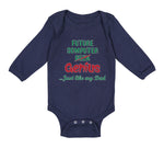 Long Sleeve Bodysuit Baby Future Computer Geek Genius... Just like My Dad Cotton - Cute Rascals