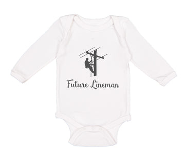 Long Sleeve Bodysuit Baby Future Lineman Style C Boy & Girl Clothes Cotton