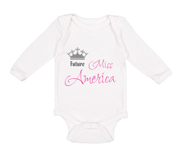 Long Sleeve Bodysuit Baby Future Miss America Boy & Girl Clothes Cotton