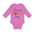 Long Sleeve Bodysuit Baby Jesus Loves Me Christian Jesus God Boy & Girl Clothes