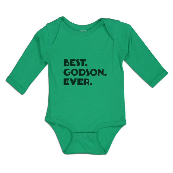 Long Sleeve Bodysuit Baby Best. Godson. Ever. Boy & Girl Clothes Cotton - Cute Rascals