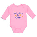 Long Sleeve Bodysuit Baby Half Way to 1 Boy & Girl Clothes Cotton