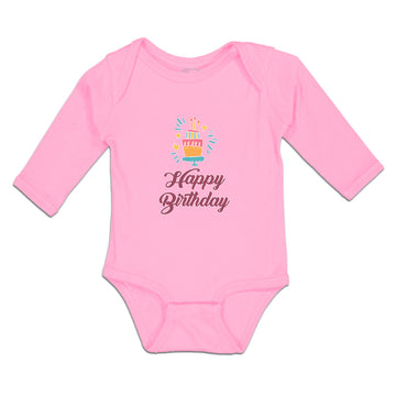 Long Sleeve Bodysuit Baby Happy Birthday Boy & Girl Clothes Cotton