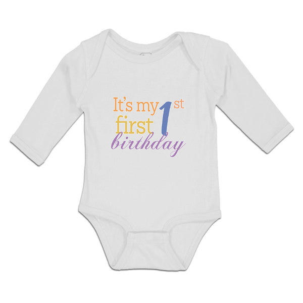 Long Sleeve Bodysuit Baby It's My 1St First Birthday Boy & Girl Clothes Cotton