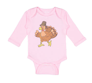 Long Sleeve Bodysuit Baby Turkey Thanksgiving A Boy & Girl Clothes Cotton