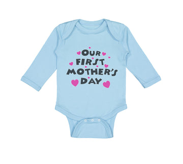 Long Sleeve Bodysuit Baby Our First Mother's Day Boy & Girl Clothes Cotton