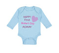 Long Sleeve Bodysuit Baby Happy First Mother's Day Mommy Mom Style B Cotton