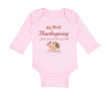 Long Sleeve Bodysuit Baby My First Thanksgiving Feed Me Turkey and Pie Cotton