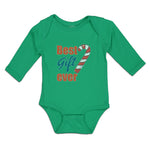 Long Sleeve Bodysuit Baby Best Gift Ever Christmas Candy Canes Cotton - Cute Rascals