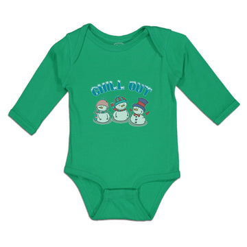 Long Sleeve Bodysuit Baby Chill out Snow Dolls with Cap and Mufflar Cotton