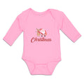 Long Sleeve Bodysuit Baby Christmas Celebration with Santa Claus and Deer Animal