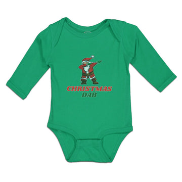 Long Sleeve Bodysuit Baby Christmas Dab An Santa Claus Dancing Position Cotton