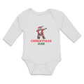 Long Sleeve Bodysuit Baby Christmas Dab An Santa Claus Dancing Position Cotton