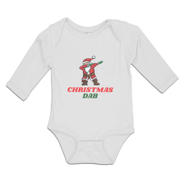 Long Sleeve Bodysuit Baby Christmas Dab An Santa Claus Dancing Position Cotton