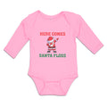 Long Sleeve Bodysuit Baby Here Comes Santa Floss Dancing Boy & Girl Clothes