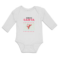 Long Sleeve Bodysuit Baby Kung Fu Santa Funny Pose Boy & Girl Clothes Cotton