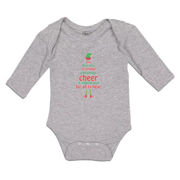 Long Sleeve Bodysuit Baby Way Spread Christmas Cheer Singing Loud Hear Cotton