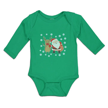 Long Sleeve Bodysuit Baby Santa Is Coming with Deer Boy & Girl Clothes Cotton