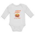 Long Sleeve Bodysuit Baby Cutest Pumpkin in The Patch Smile Face and Hearts