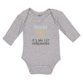 Long Sleeve Bodysuit Baby It's Hanukkah! Menorah Candlestand Candles Cotton