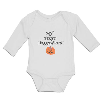 Long Sleeve Bodysuit Baby My First Halloween with Funny Face Boy & Girl Clothes