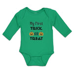 Long Sleeve Bodysuit Baby My First Trick Or Treat with Smile Halloween Cotton