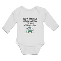 Long Sleeve Bodysuit Baby Don'T Bother Me I'M Watching Irish Grandpa Cotton - Cute Rascals