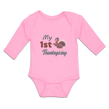 Long Sleeve Bodysuit Baby My 1St Thanksgiving Bird Boy & Girl Clothes Cotton