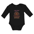 Long Sleeve Bodysuit Baby My Thanksgiving Baby Bird Sitting Open Wings Cotton