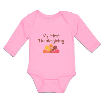 Long Sleeve Bodysuit Baby My First Thanksgiving Bird Boy & Girl Clothes Cotton