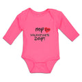 Long Sleeve Bodysuit Baby My 1St Valentine's Day with Heart Symbol Cotton