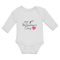 Long Sleeve Bodysuit Baby My 1St Valentine's Day with Heart Symbol Cotton