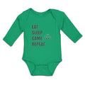 Long Sleeve Bodysuit Baby Eat. Sleep. Game. Repeat. Video Game Cotton