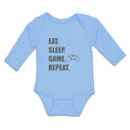 Long Sleeve Bodysuit Baby Eat. Sleep. Game. Repeat. Video Game Cotton