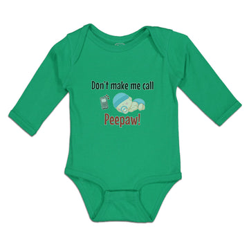 Long Sleeve Bodysuit Baby Don'T Peepaw! Baby Sleeping Niple Mobile Cotton