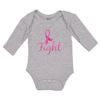 Long Sleeve Bodysuit Baby Fight Breast Cancer Ribbon Boy & Girl Clothes Cotton - Cute Rascals