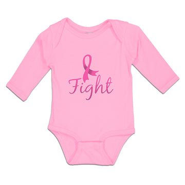 Long Sleeve Bodysuit Baby Fight Breast Cancer Ribbon Boy & Girl Clothes Cotton