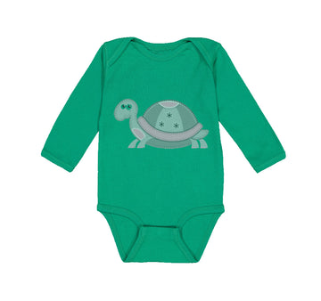 Long Sleeve Bodysuit Baby Pink and Grey Turtle Funny Boy & Girl Clothes Cotton