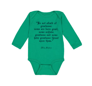 Long Sleeve Bodysuit Baby Quotation from Willy Shakes Funny Humor Cotton